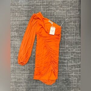 Alice Elle Orange Knit One Shoulder Dress, size AU 10/ US 6, NEVER WORN W/ TAGS